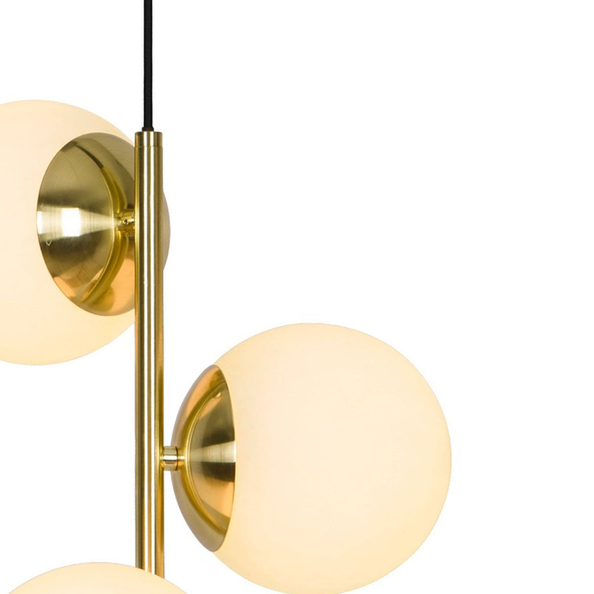 Lilly 3 Light Pendant In Brass with Opal Glass Shades