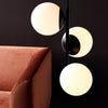 Lilly 3 Light Pendant In Black with Opal Glass Shades