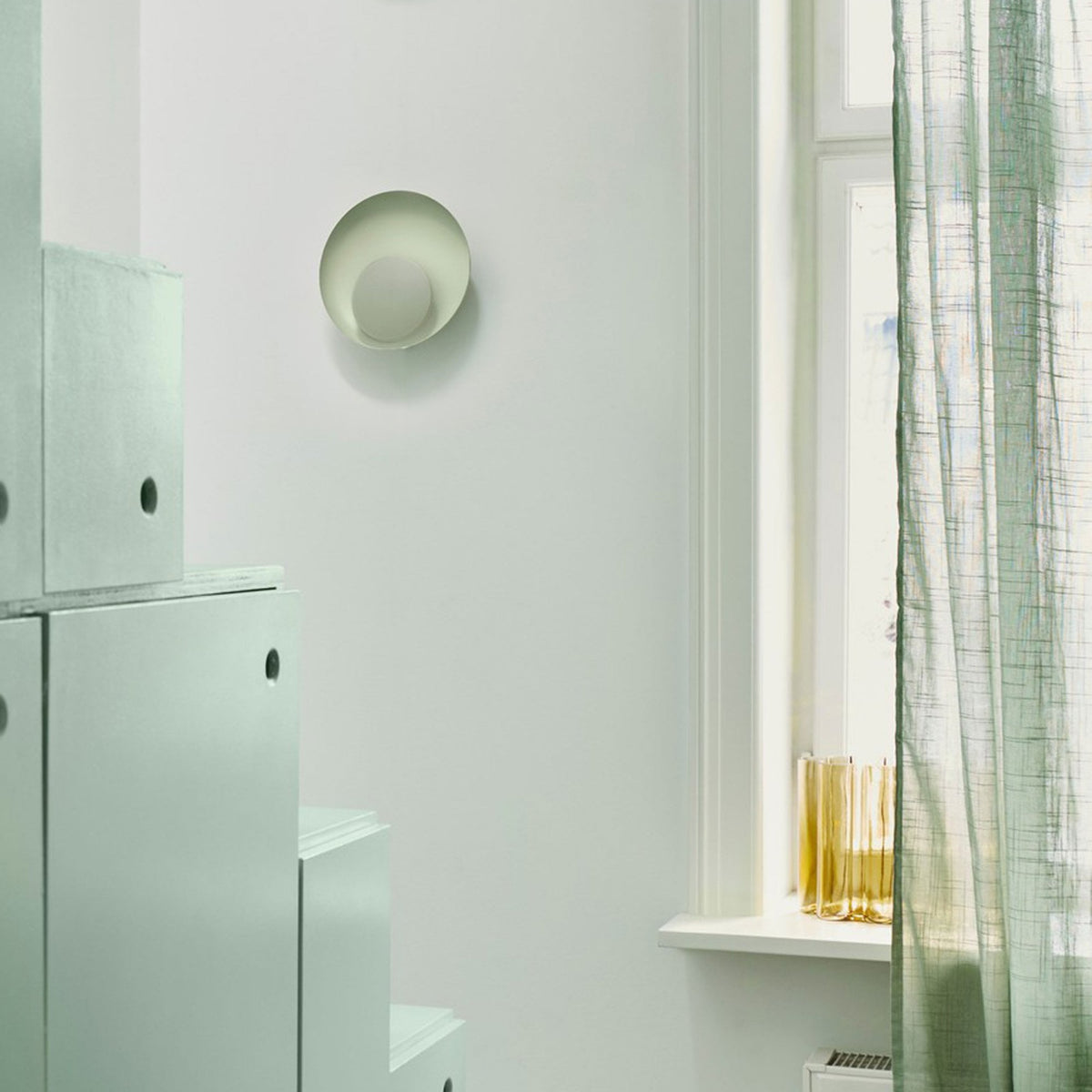 Marsi Plugged LED Wall Light In Dusty Green