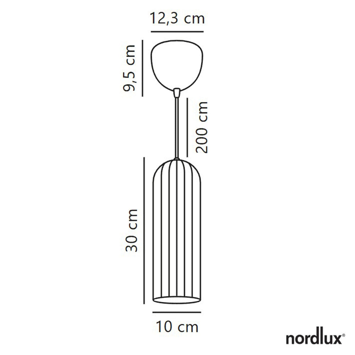 Miella Black Pendant with Ribbed Smoked Glass Shade