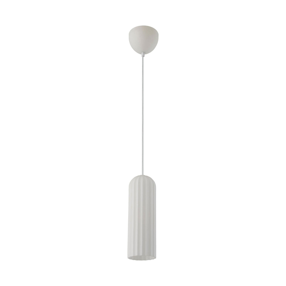 Miella White Pendant with Ribbed Opal Glass Shade