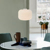 Milford 30 Pendant in White with Ribbed Opal Glass Shade