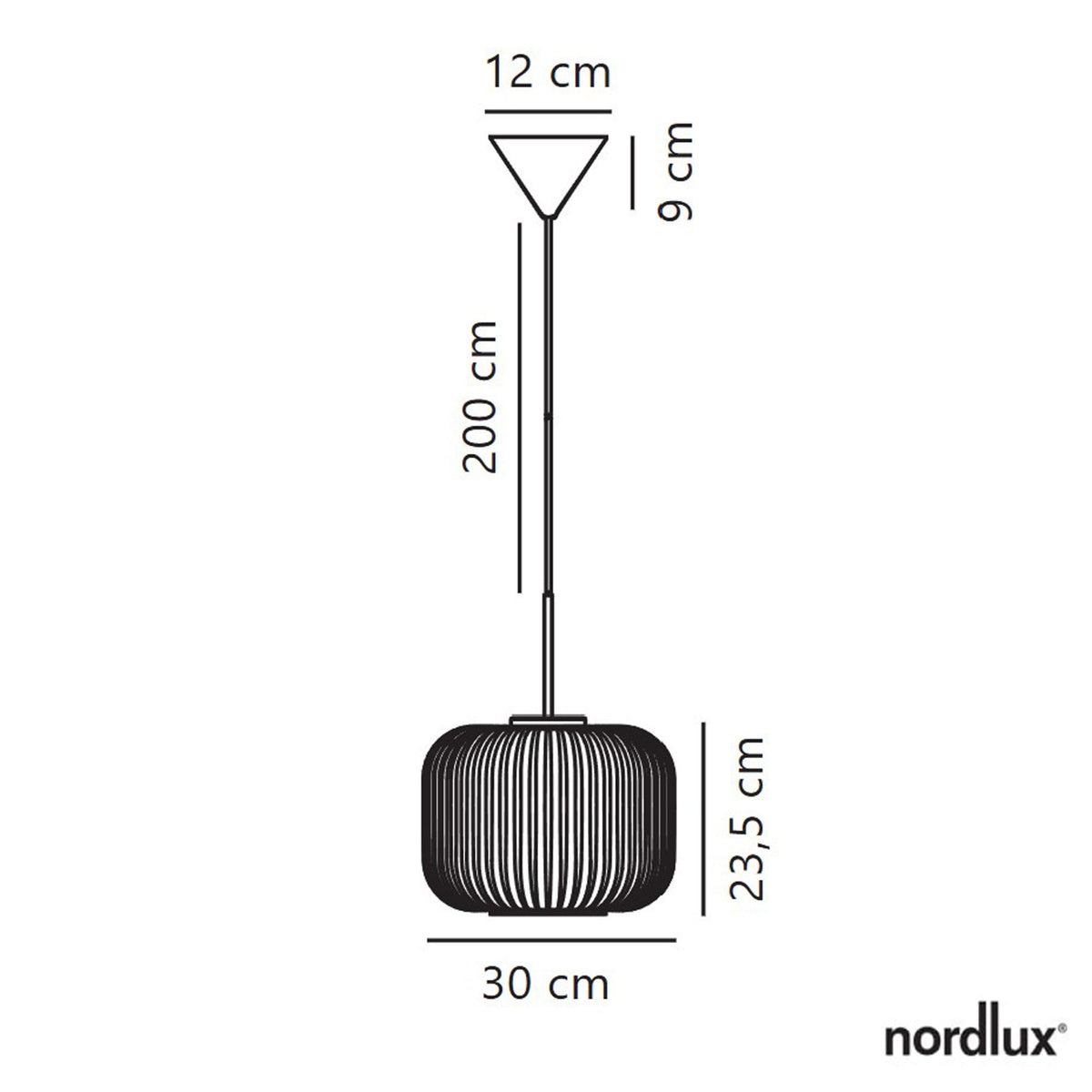 Milford 30 Pendant in White & Brass with Ribbed Opal Glass Shade