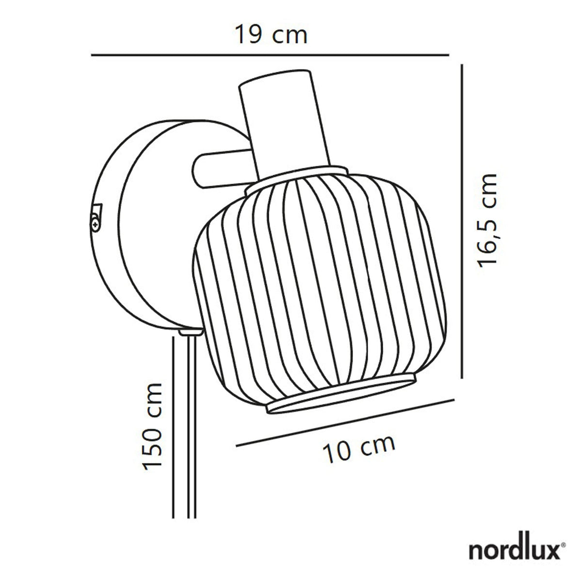 Milford Mini Plugged Wall Light In Black with Opal Glass Shade