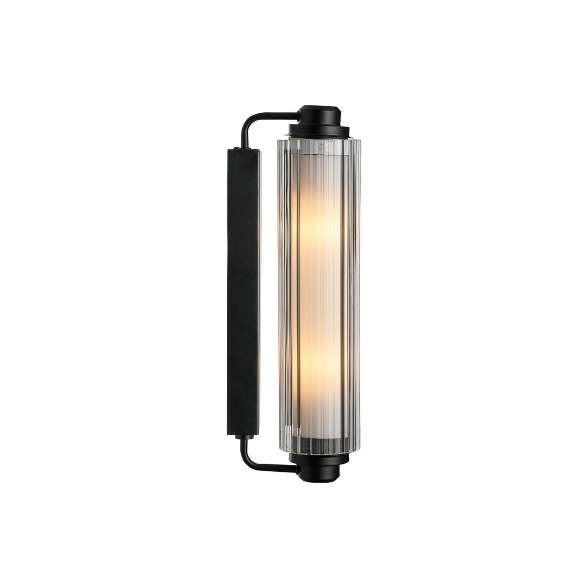 Nimal IP44 Bathroom Wall Light in Black with Opal Diffuser