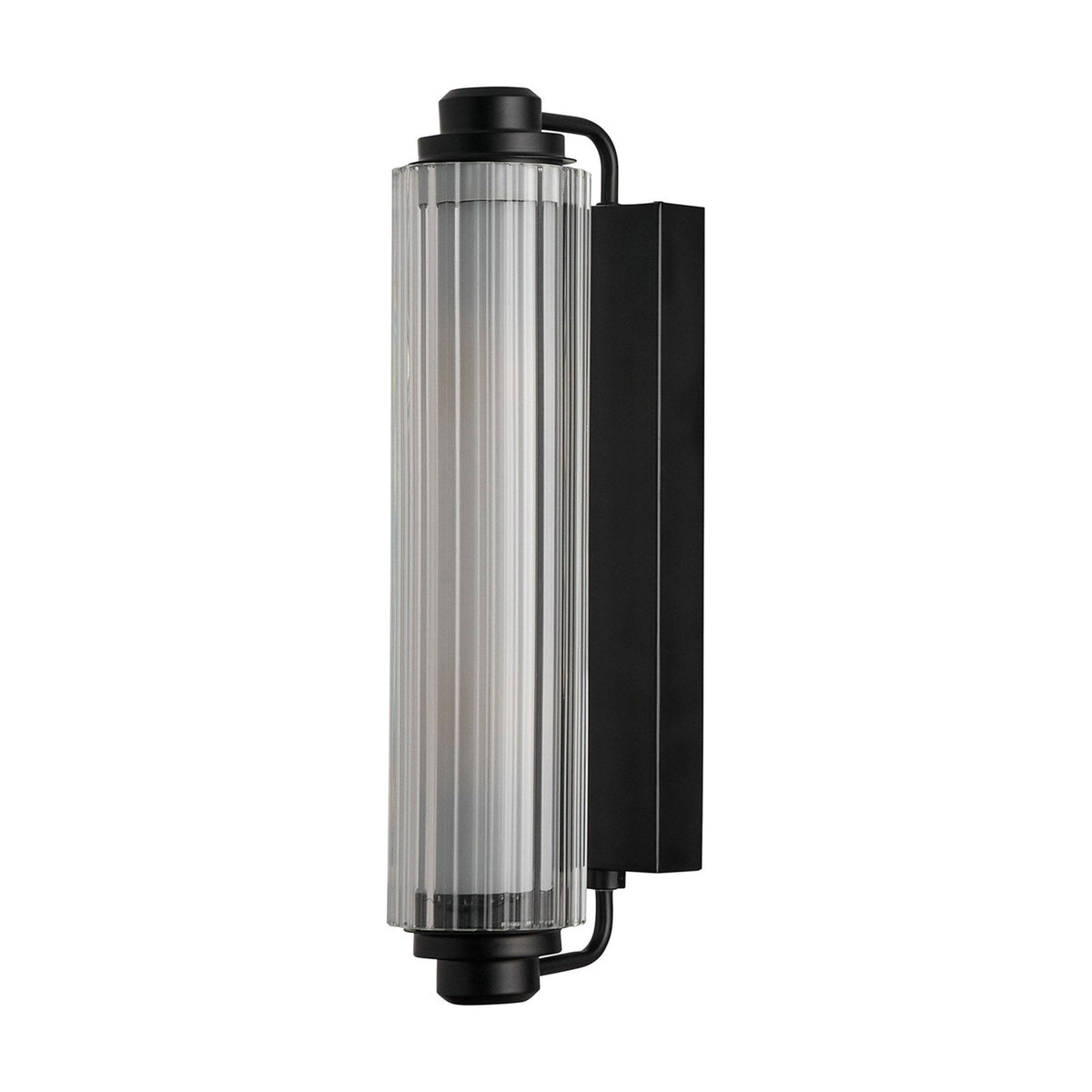 Nimal IP44 Bathroom Wall Light in Black with Opal Diffuser