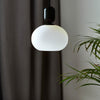 Notti 20 Pendant in Black with Opal Glass Shade