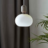 Notti 20 Pendant in Grey with Opal Glass Shade