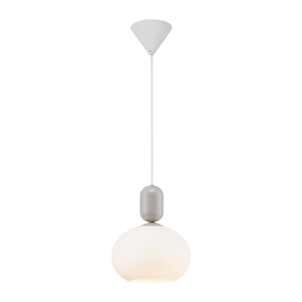 Notti 20 Pendant in Grey with Opal Glass Shade