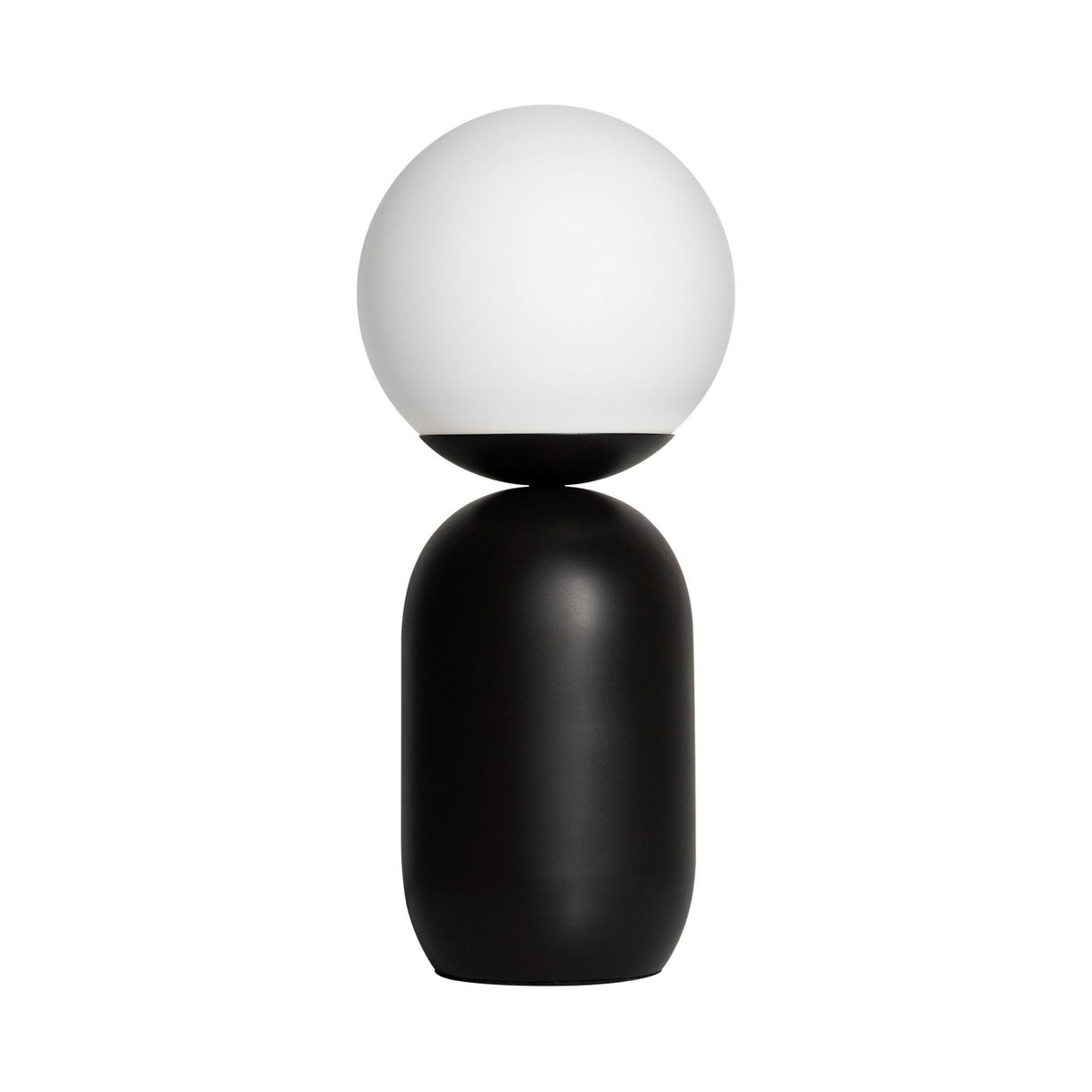 Notti Table Lamp in Black with Opal Glass Shade