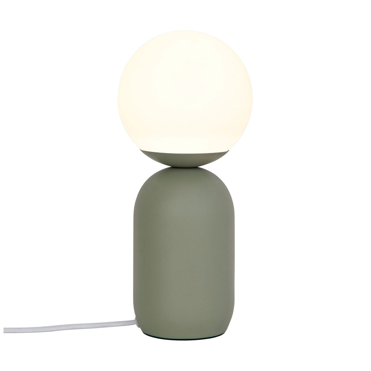 Notti Table Lamp in Green with Opal Glass Shade