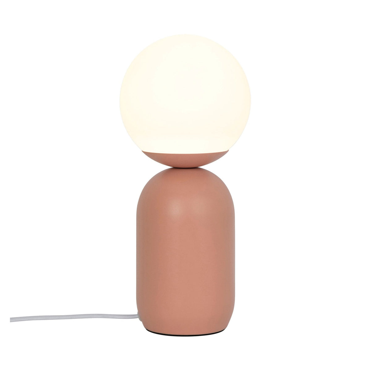 Notti Table Lamp in Terracotta Finish with Opal Glass Shade