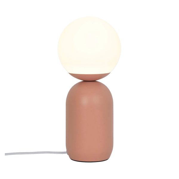 Notti Table Lamp in Terracotta Finish with Opal Glass Shade