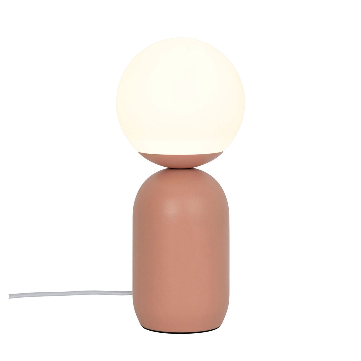 Notti Table Lamp in Terracotta Finish with Opal Glass Shade