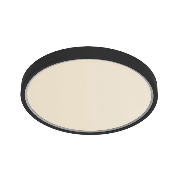 Noxy IP44 LED Bathroom Ceiling Light in Black with Opal Diffuser