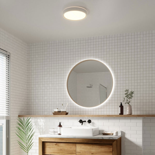 Noxy IP44 LED Bathroom Ceiling Light in White with Opal Diffuser