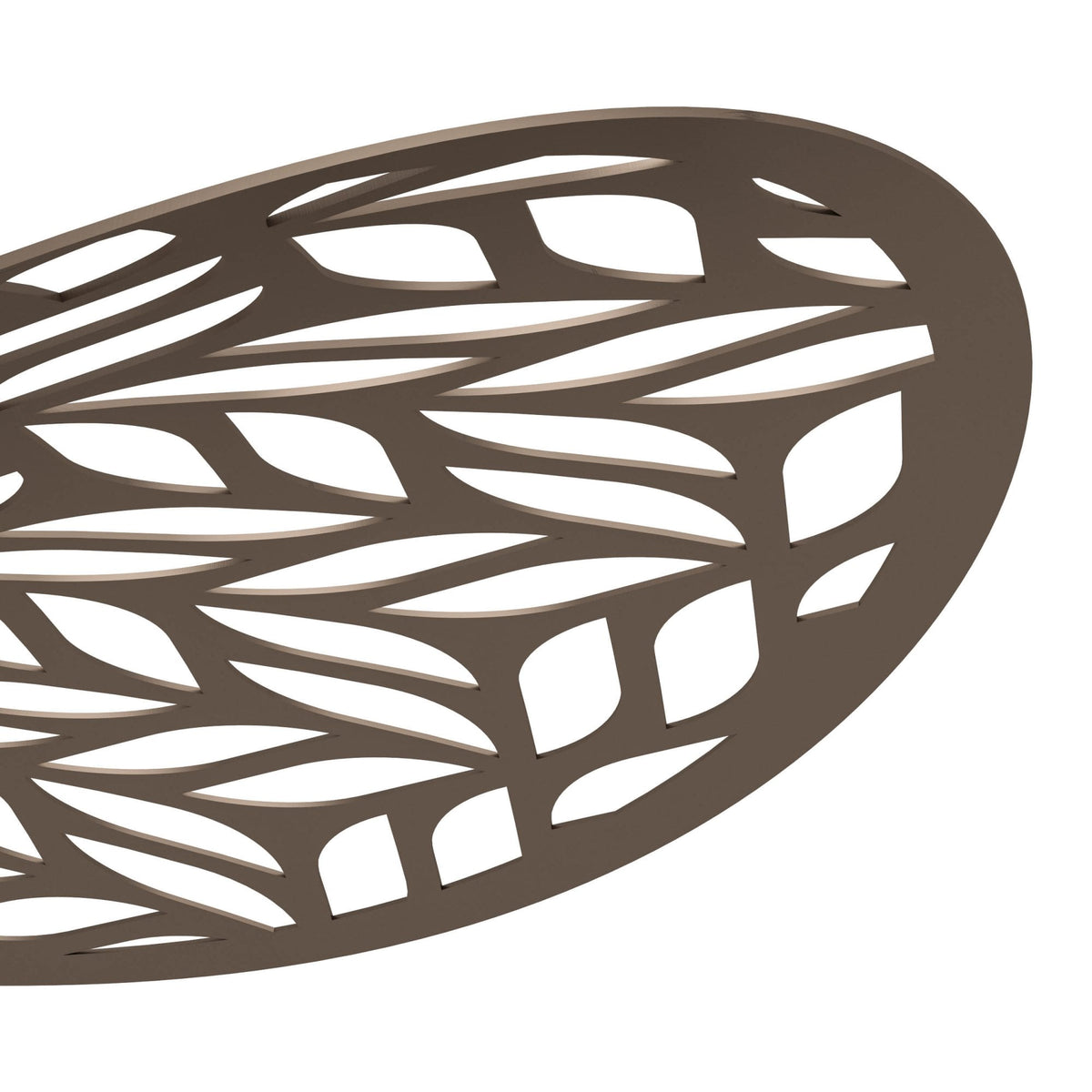 Swaby Single Drop Large 400mm Steel Pendant Light in Rustic Bronze with Leaf-Cut Design