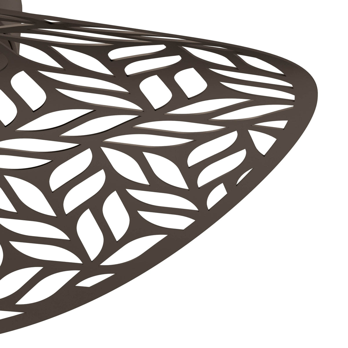 Swaby Large 400mm Steel Ceiling Light in Rustic Bronze with Leaf-Cut Design