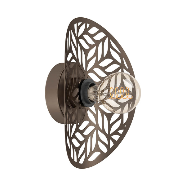 Swaby Wall Light in Dark Brown with Leaf-Cut Design