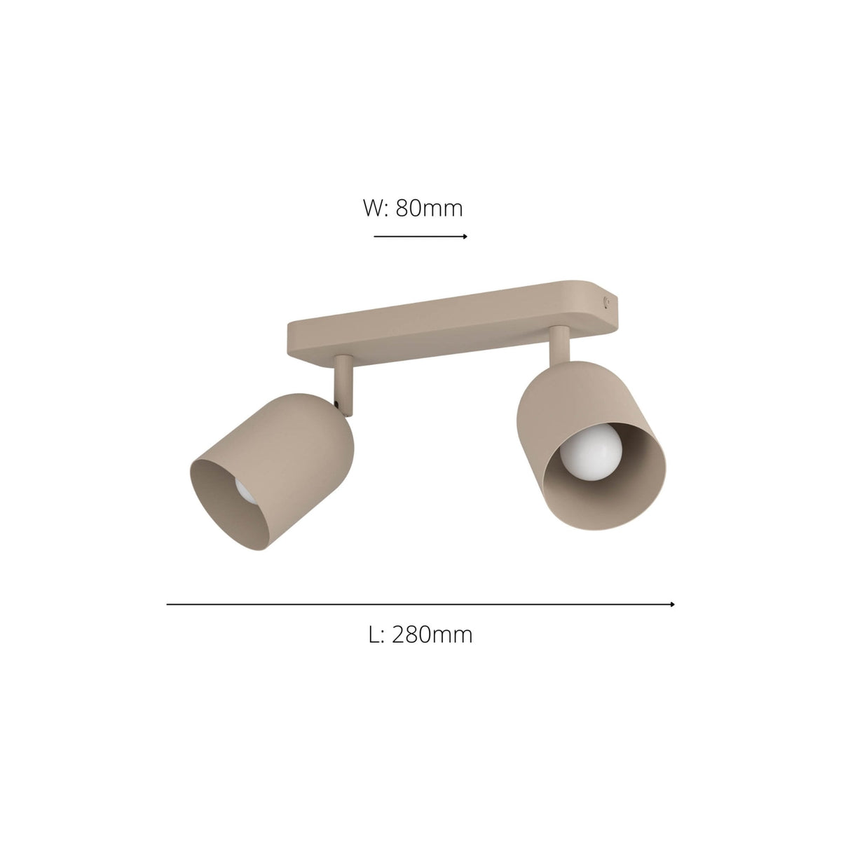 Tilston Minimalist Two Lamp Bar Spotlight in a Sandy Finish