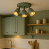 Tilston Minimalist Three Lamp Round Spotlight in Green