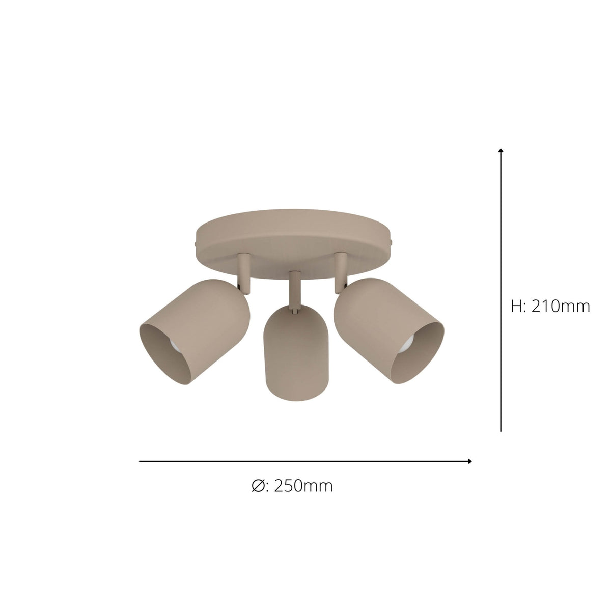 Tilston Minimalist Three Lamp Round Spotlight in a Sandy Finish