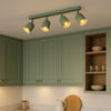 Tilston Minimalist Four Lamp Bar Spotlight in Green
