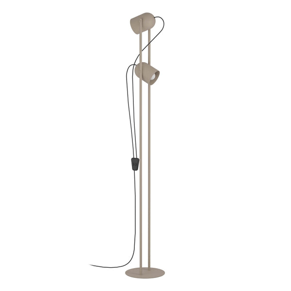 Tilston Minimalist Twin Lamp Floor Lamp in a Sandy Finish