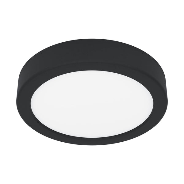 Fueva 6 CCT LED 165mm IP44 Ceiling Light in Black with White Diffuser