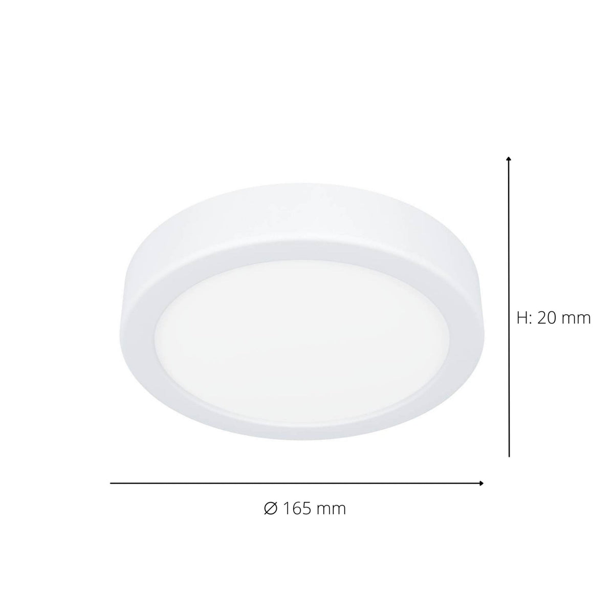 Fueva 6 CCT LED 165mm IP44 Ceiling Light in White with White Diffuser