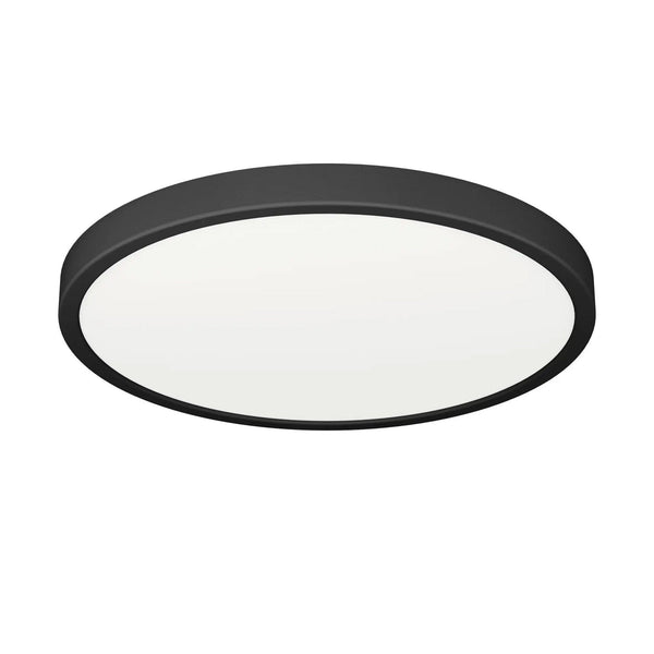 Fueva 6 CCT LED 280mm IP44 Ceiling Light in Black with White Diffuser