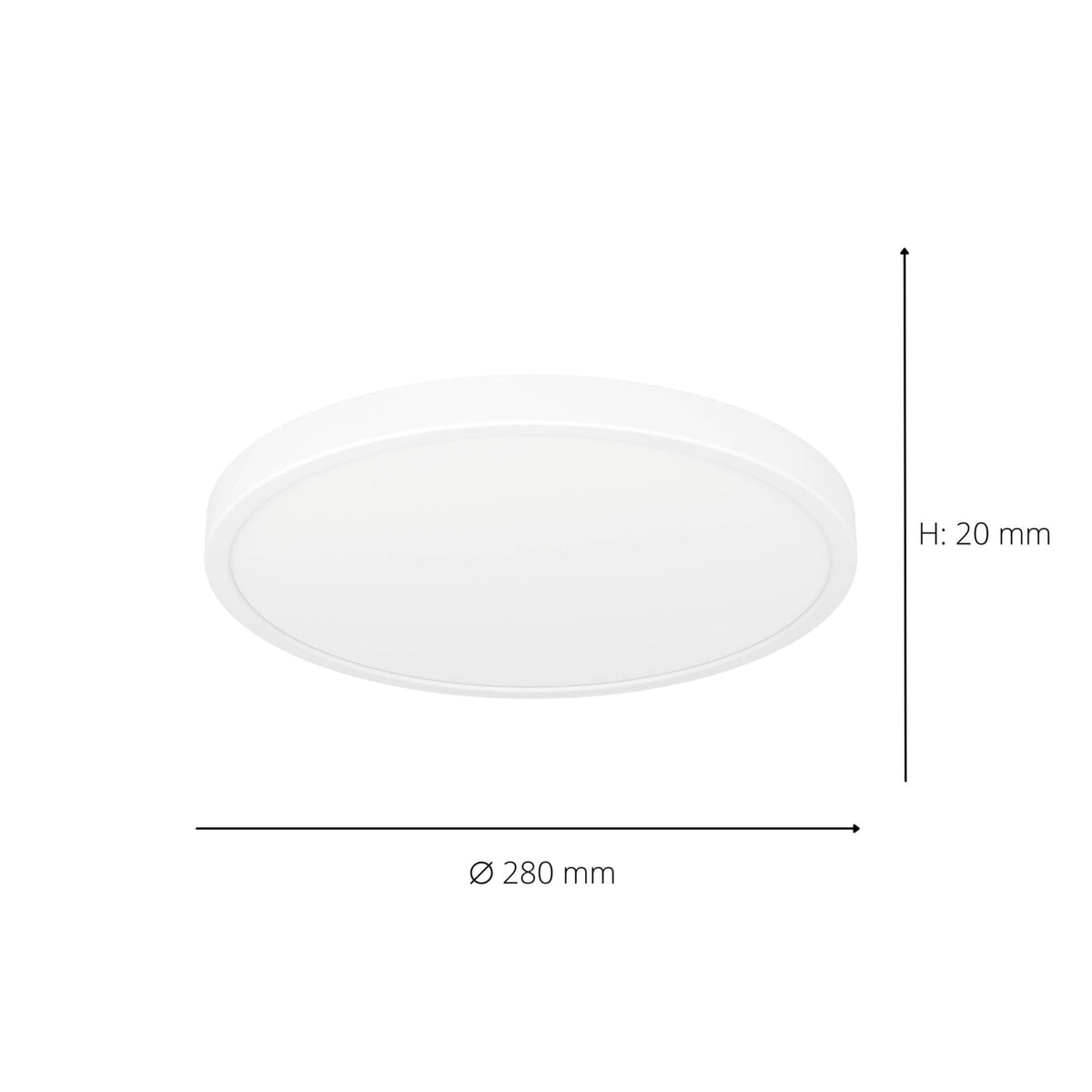 Fueva 6 CCT LED 280mm IP44 Ceiling Light in Black with White Diffuser