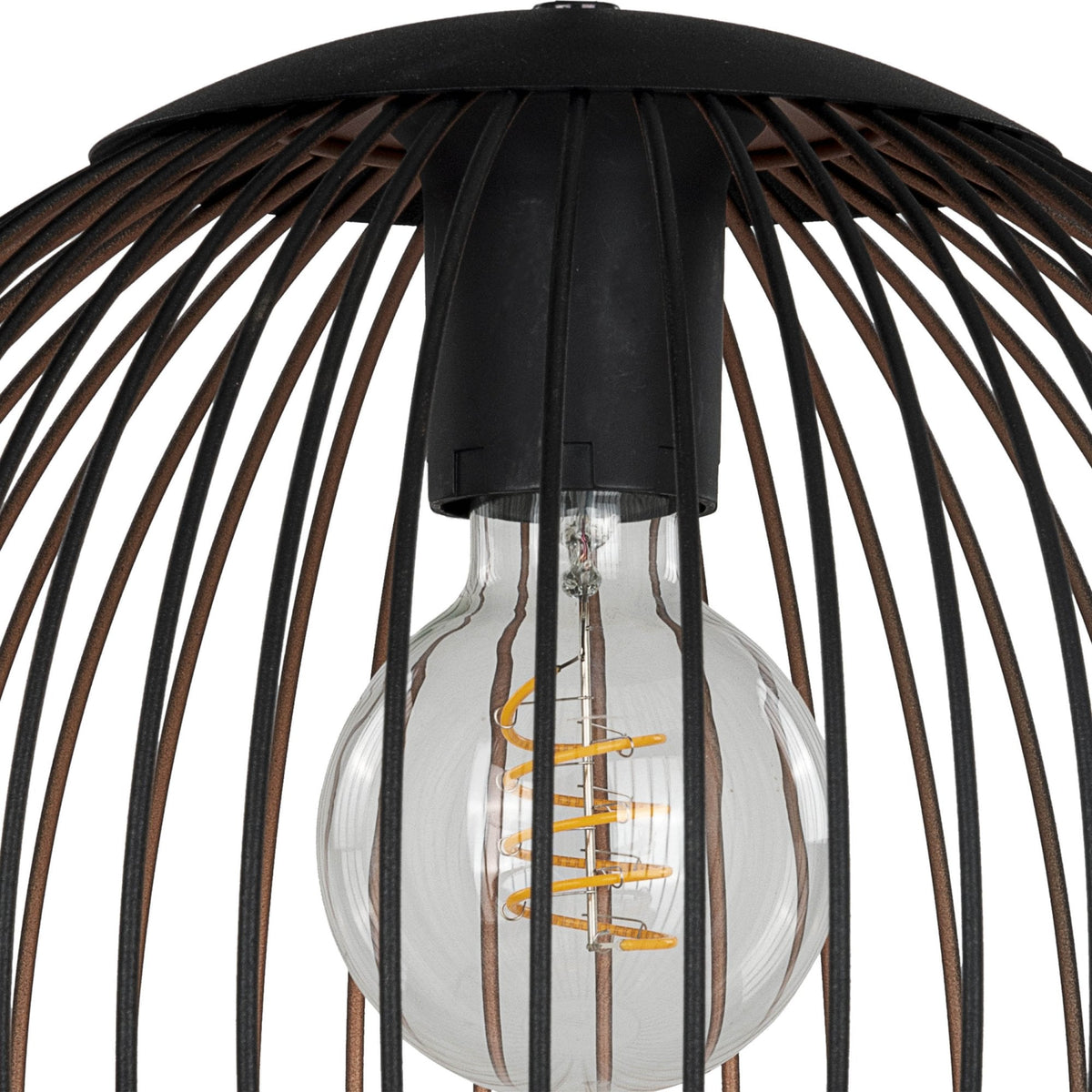 Almanzora Single Drop Steel Wire Pendant Light in Black and Copper
