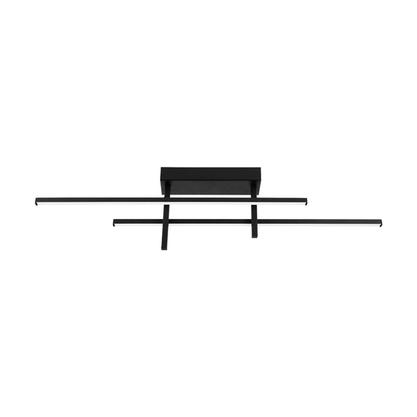 Trepiliano LED Linear Ceiling Light in Black with White Diffusers