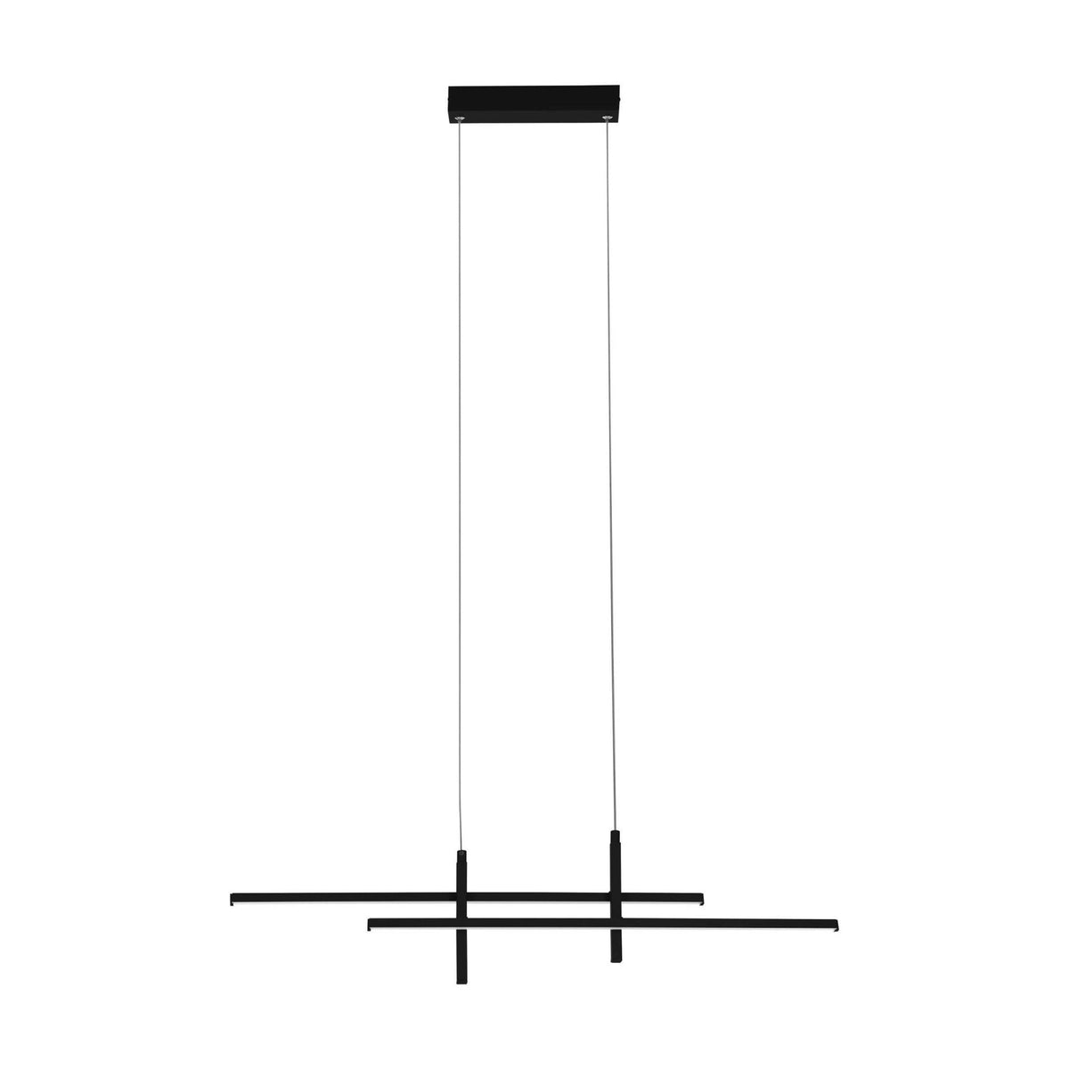 Trepiliano LED Linear Pendant Light in Black with White Diffusers