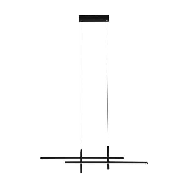 Trepiliano LED Linear Pendant Light in Black with White Diffusers