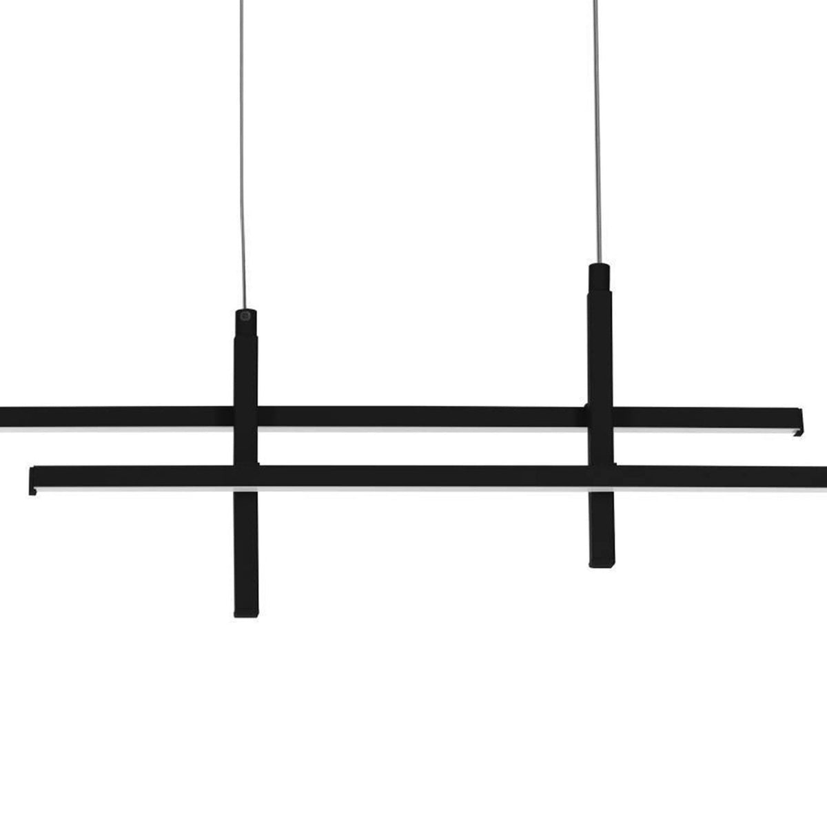Eglo Trepiliano LED Linear Pendant Light in black with white diffusers