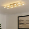 Trepiliano LED Linear Ceiling Light in a Sandy Finish with White Diffusers