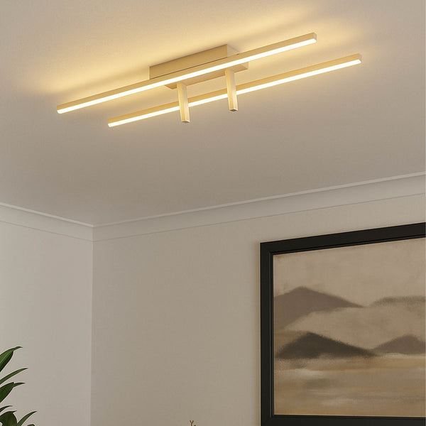 Trepiliano LED Linear Ceiling Light in a Sandy Finish with White Diffusers