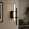 Trepiliano LED Linear Wall Light in Black with White Diffusers