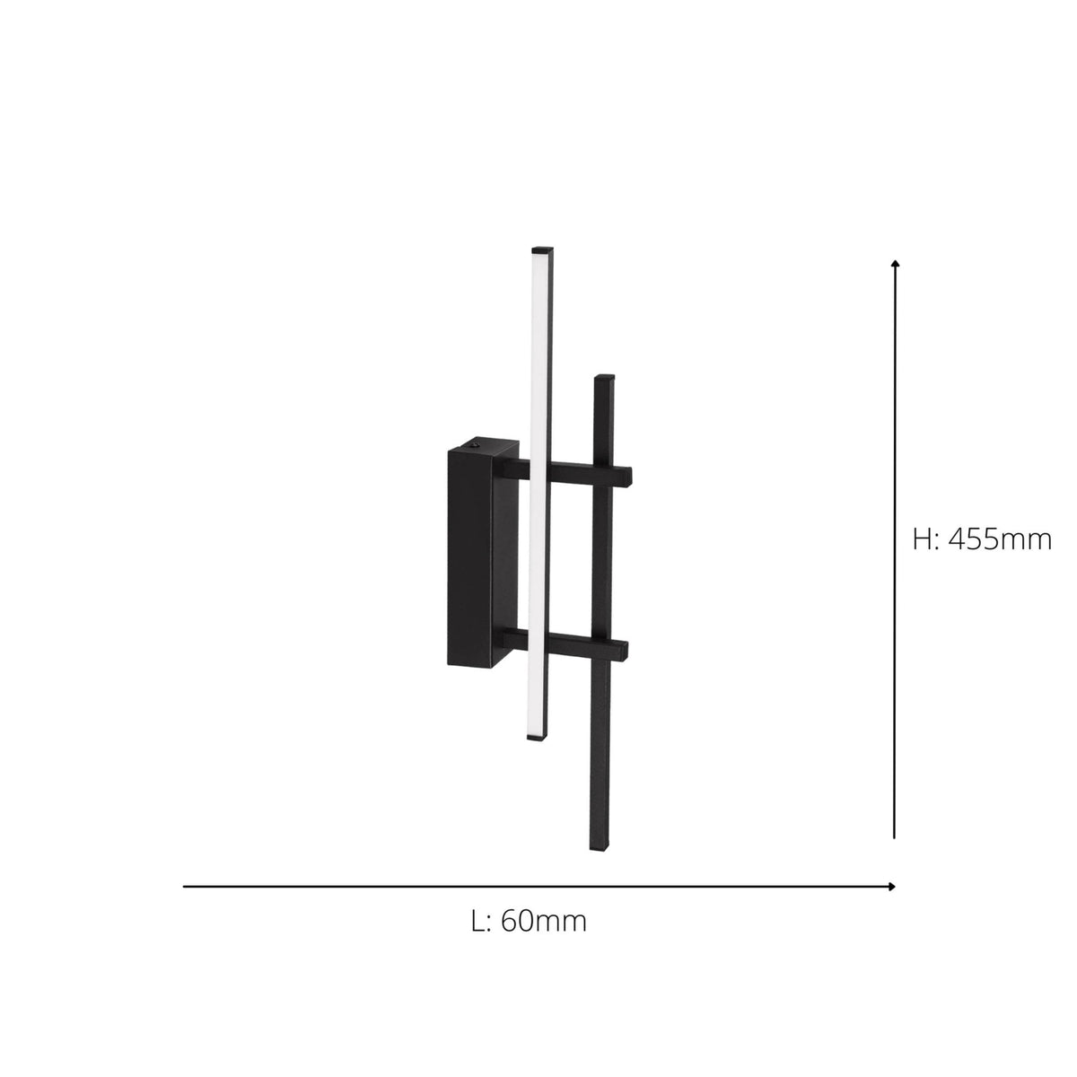Trepiliano LED Linear Wall Light in Black with White Diffusers