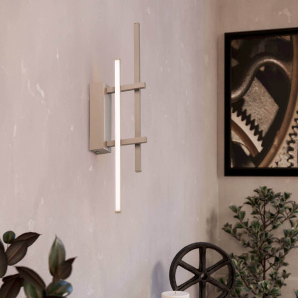 Trepiliano LED Linear Wall Light in a Sandy Finish with White Diffusers