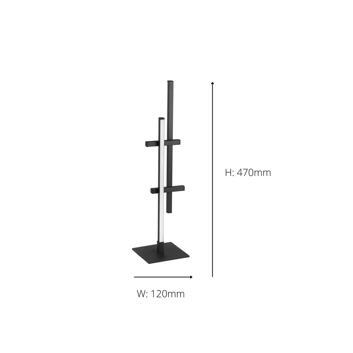 Trepiliano LED Linear Table Lamp in Black with White Diffusers