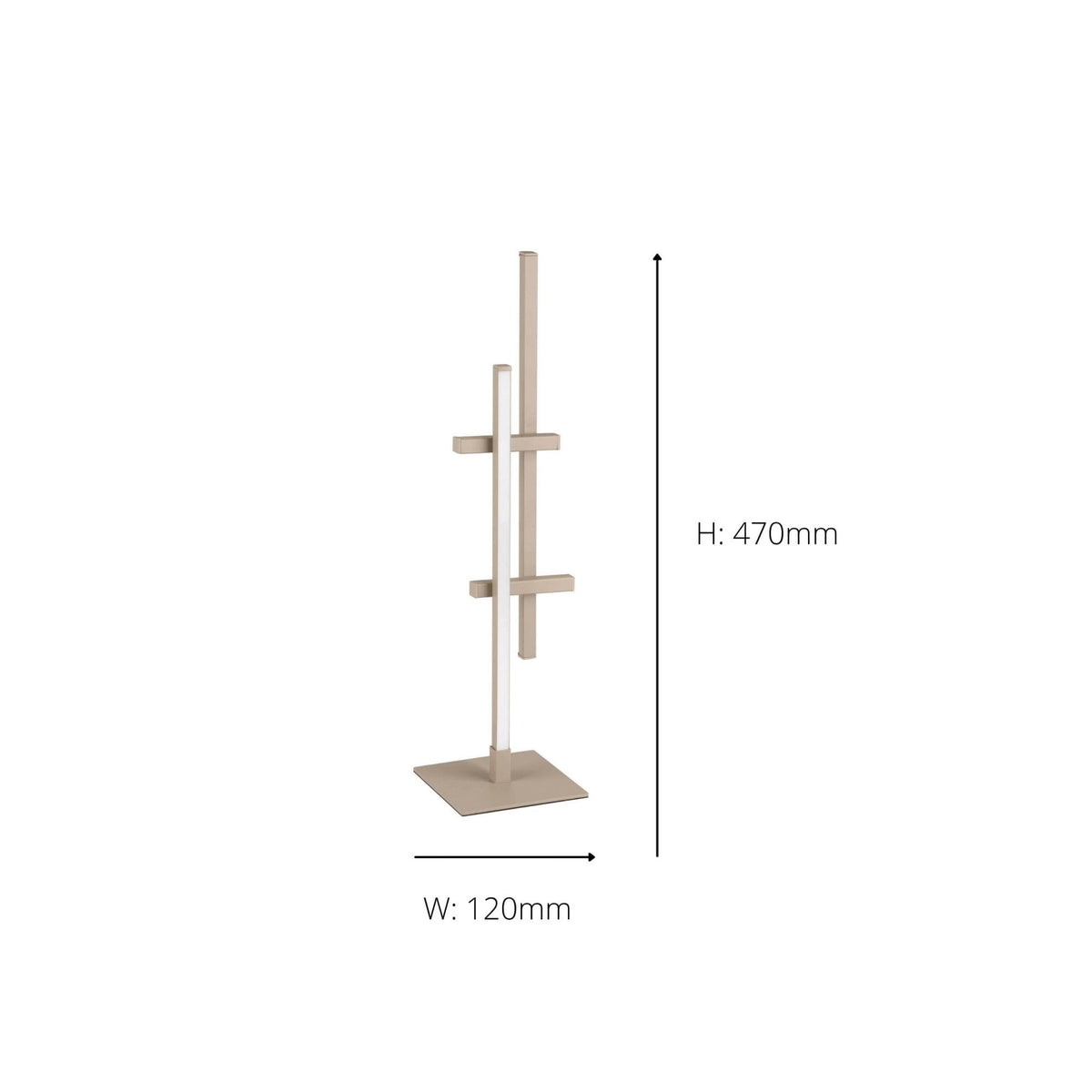 Trepiliano LED Linear Table Lamp in a Sandy Finish with White Diffusers