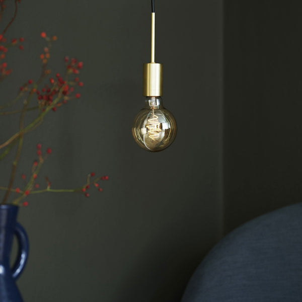 Paco E27 Pendant Suspension Kit in Brass & Black