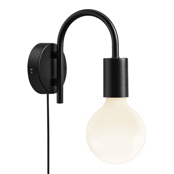 Paco Plugged Wall Light In Black