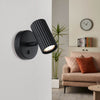Portillo Modern Ribbed Switched Single Spotlight in Black
