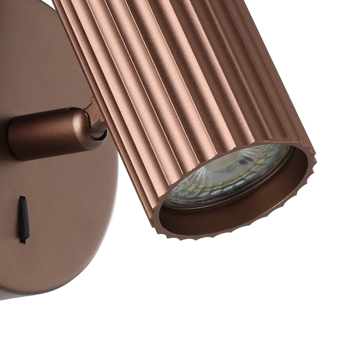 Portillo Modern Ribbed Switched Single Spotlight in Bronze