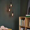 Paco Round 3 Light E27 Pendant Suspension Kit in Black