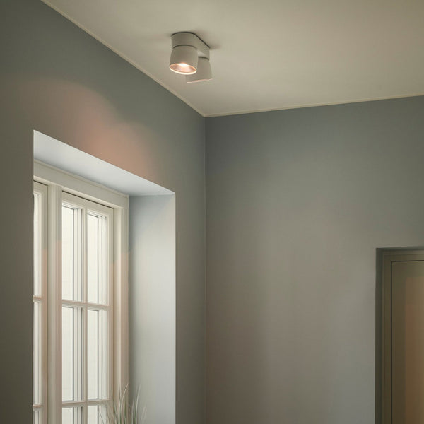 Pitcher Surface Mounted Adjustable Twin Downlight In White